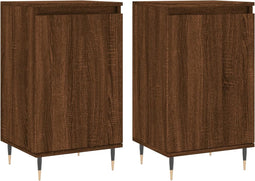 vidaXL - Dressoirs - 2 - st - 40x35x70 - cm - bewerkt - hout - bruin - eikenkleur