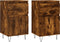 vidaXL - Dressoirs - 2 - st - 40x35x70 - cm - bewerkt - hout - gerookt - eikenkleurig