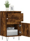 vidaXL - Dressoirs - 2 - st - 40x35x70 - cm - bewerkt - hout - gerookt - eikenkleurig
