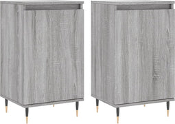vidaXL - Dressoirs - 2 - st - 40x35x70 - cm - bewerkt - hout - grijs - sonoma