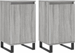 vidaXL - Dressoirs - 2 - st - 40x35x70 - cm - bewerkt - hout - grijs - sonoma