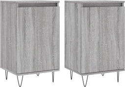 vidaXL - Dressoirs - 2 - st - 40x35x70 - cm - bewerkt - hout - grijs - sonoma