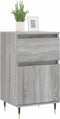 vidaXL - Dressoirs - 2 - st - 40x35x70 - cm - bewerkt - hout - grijs - sonoma