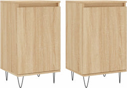 vidaXL - Dressoirs - 2 - st - 40x35x70 - cm - bewerkt - hout - sonoma - eikenkleurig