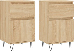 vidaXL - Dressoirs - 2 - st - 40x35x70 - cm - bewerkt - hout - sonoma - eikenkleurig