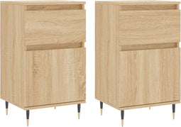 vidaXL - Dressoirs - 2 - st - 40x35x70 - cm - bewerkt - hout - sonoma - eikenkleurig