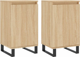 vidaXL - Dressoirs - 2 - st - 40x35x70 - cm - bewerkt - hout - sonoma - eikenkleurig
