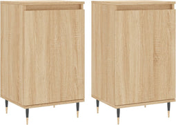 vidaXL - Dressoirs - 2 - st - 40x35x70 - cm - bewerkt - hout - sonoma - eikenkleurig