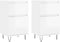 vidaXL - Dressoirs - 2 - st - 40x35x70 - cm - bewerkt - hout - hoogglans - wit