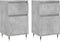 vidaXL - Dressoirs - 2 - st - 40x35x70 - cm - bewerkt - hout - betongrijs