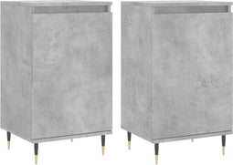 vidaXL - Dressoirs - 2 - st - 40x35x70 - cm - bewerkt - hout - betongrijs
