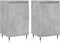 vidaXL - Dressoirs - 2 - st - 40x35x70 - cm - bewerkt - hout - betongrijs