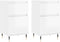 vidaXL - Dressoirs - 2 - st - 40x35x70 - cm - bewerkt - hout - hoogglans - wit
