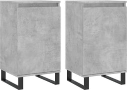 vidaXL - Dressoirs - 2 - st - 40x35x70 - cm - bewerkt - hout - betongrijs