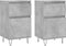 vidaXL - Dressoirs - 2 - st - 40x35x70 - cm - bewerkt - hout - betongrijs