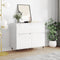 vidaXL - Dressoirs - 2 - st - 40x35x70 - cm - bewerkt - hout - hoogglans - wit