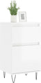 vidaXL - Dressoirs - 2 - st - 40x35x70 - cm - bewerkt - hout - hoogglans - wit