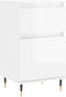 vidaXL - Dressoirs - 2 - st - 40x35x70 - cm - bewerkt - hout - hoogglans - wit