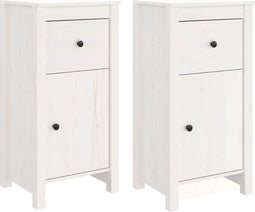 vidaXL - Dressoirs - 2 - st - 40x35x80 - cm - massief - grenenhout - wit