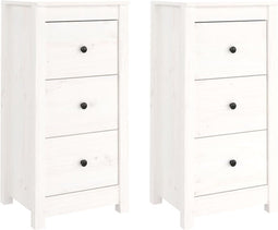 vidaXL - Dressoirs - 2 - st - 40x35x80 - cm - massief - grenenhout - wit