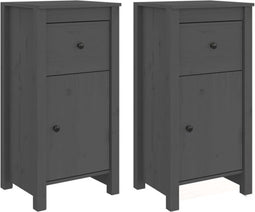 vidaXL - Dressoirs - 2 - st - 40x35x80 - cm - massief - grenenhout - grijs