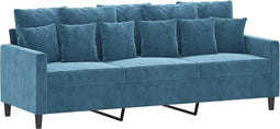 vidaXL - Driezitsbank - 180 - cm - fluweel - blauw