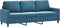 vidaXL - Driezitsbank - 180 - cm - fluweel - blauw