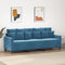vidaXL - Driezitsbank - 180 - cm - fluweel - blauw