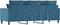 vidaXL - Driezitsbank - 180 - cm - fluweel - blauw