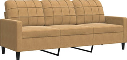 vidaXL - Driezitsbank - 180 - cm - fluweel - bruin
