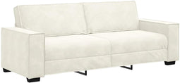 vidaXL - Driezitsbank - 180 - cm - fluweel - crèmekleurig