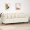 vidaXL - Driezitsbank - 180 - cm - fluweel - crèmekleurig