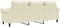 vidaXL - Driezitsbank - 180 - cm - fluweel - crèmekleurig