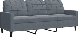vidaXL - Driezitsbank - 180 - cm - fluweel - donkergrijs