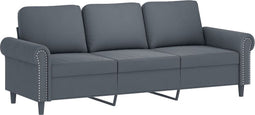 vidaXL - Driezitsbank - 180 - cm - fluweel - donkergrijs