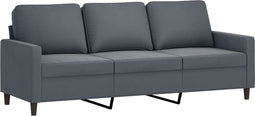 vidaXL - Driezitsbank - 180 - cm - fluweel - donkergrijs