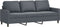 vidaXL - Driezitsbank - 180 - cm - fluweel - donkergrijs