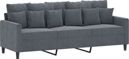 vidaXL - Driezitsbank - 180 - cm - fluweel - donkergrijs
