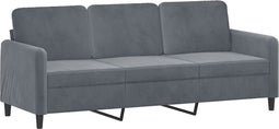 vidaXL - Driezitsbank - 180 - cm - fluweel - donkergrijs