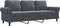 vidaXL - Driezitsbank - 180 - cm - fluweel - donkergrijs