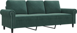 vidaXL - Driezitsbank - 180 - cm - fluweel - donkergroen