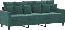 vidaXL - Driezitsbank - 180 - cm - fluweel - donkergroen