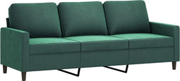 vidaXL - Driezitsbank - 180 - cm - fluweel - donkergroen