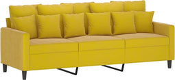 vidaXL - Driezitsbank - 180 - cm - fluweel - geel