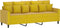 vidaXL - Driezitsbank - 180 - cm - fluweel - geel