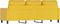 vidaXL - Driezitsbank - 180 - cm - fluweel - geel