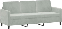 vidaXL - Driezitsbank - 180 - cm - fluweel - lichtgrijs