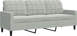 vidaXL - Driezitsbank - 180 - cm - fluweel - lichtgrijs