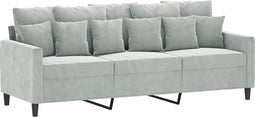 vidaXL - Driezitsbank - 180 - cm - fluweel - lichtgrijs