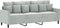 vidaXL - Driezitsbank - 180 - cm - fluweel - lichtgrijs